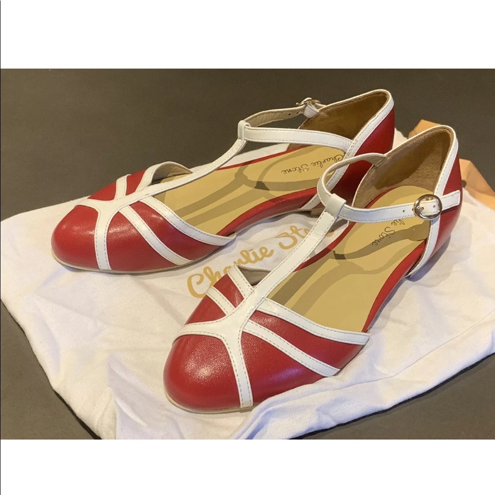 Red Nautical Vintage-Inspired Flats EU37. US6.5-7